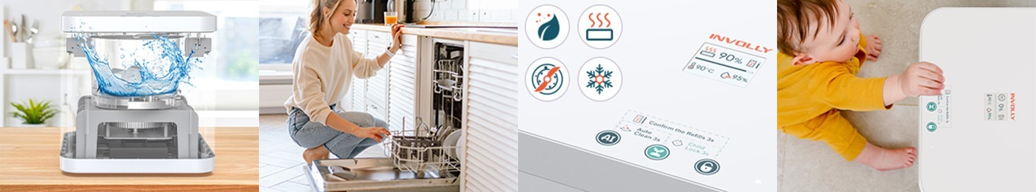 Involly Electric Kitchen Composter, 3.3L, Fast Composting, One-Touch Smart LED Screen, Auto Clean - UK Plug