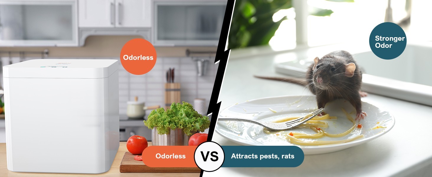 Involly Electric Kitchen Composter, 3.3L, Fast Composting, One-Touch Smart LED Screen, Auto Clean - UK Plug