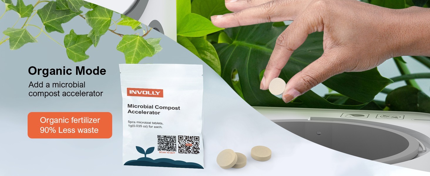 Involly Electric Kitchen Composter, 3.3L, Fast Composting, One-Touch Smart LED Screen, Auto Clean - UK Plug