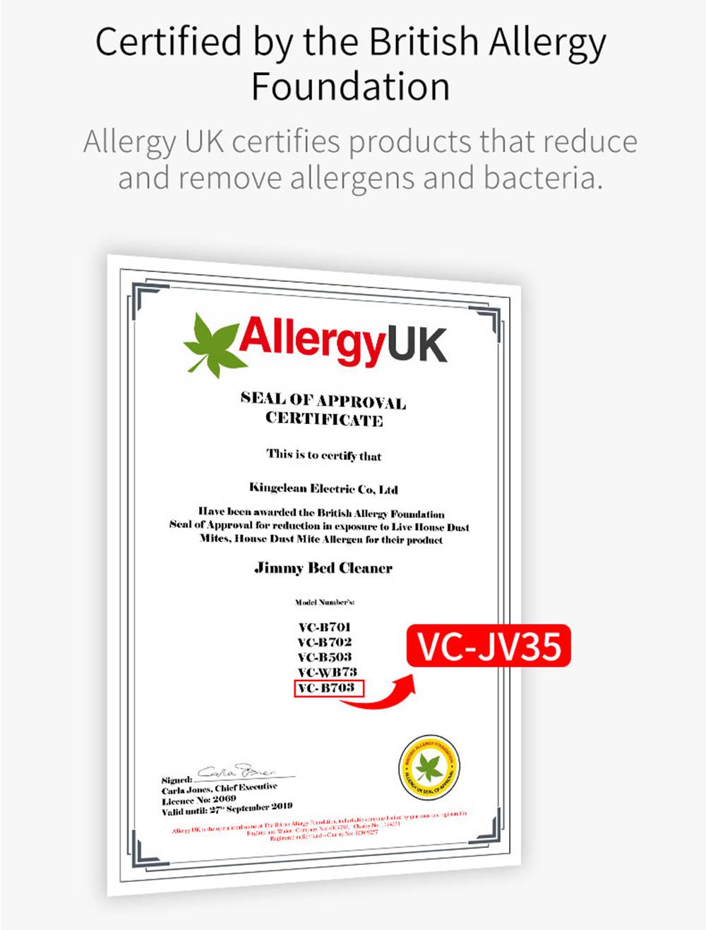 Refurbished JIMMY JV35 Handheld Anti-Mite Vacuum Cleaner High Temperature UV Acaricide 14Kpa Strong Suction 700W Power 5S Rapid Heating Dust Collector International Version from Xiaomi Youpin - Grey