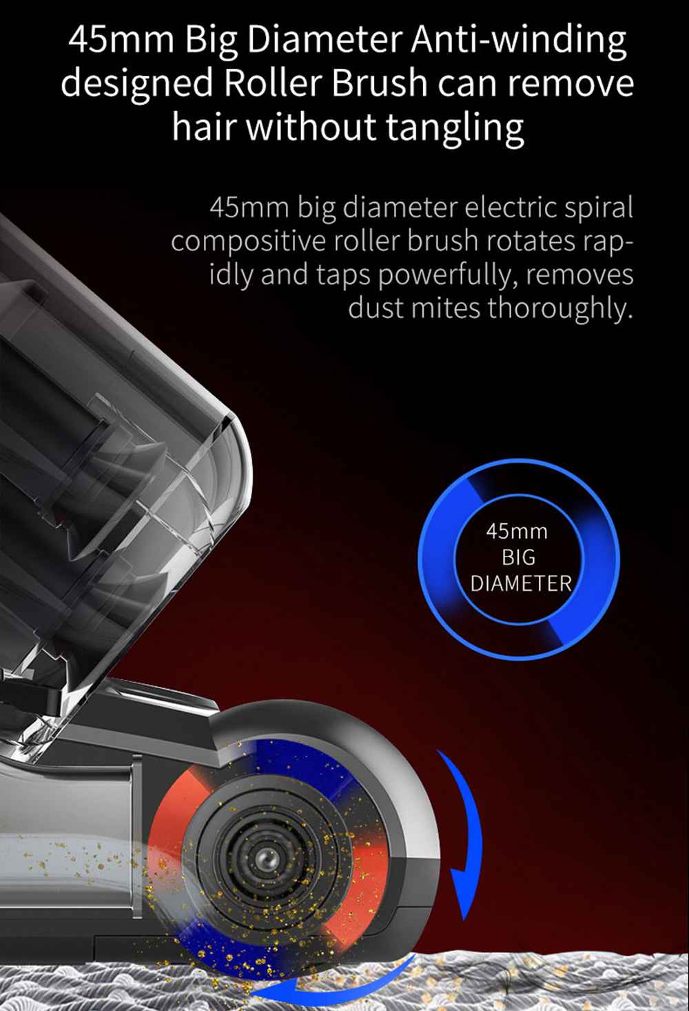Refurbished JIMMY JV35 Handheld Anti-Mite Vacuum Cleaner High Temperature UV Acaricide 14Kpa Strong Suction 700W Power 5S Rapid Heating Dust Collector International Version from Xiaomi Youpin - Grey
