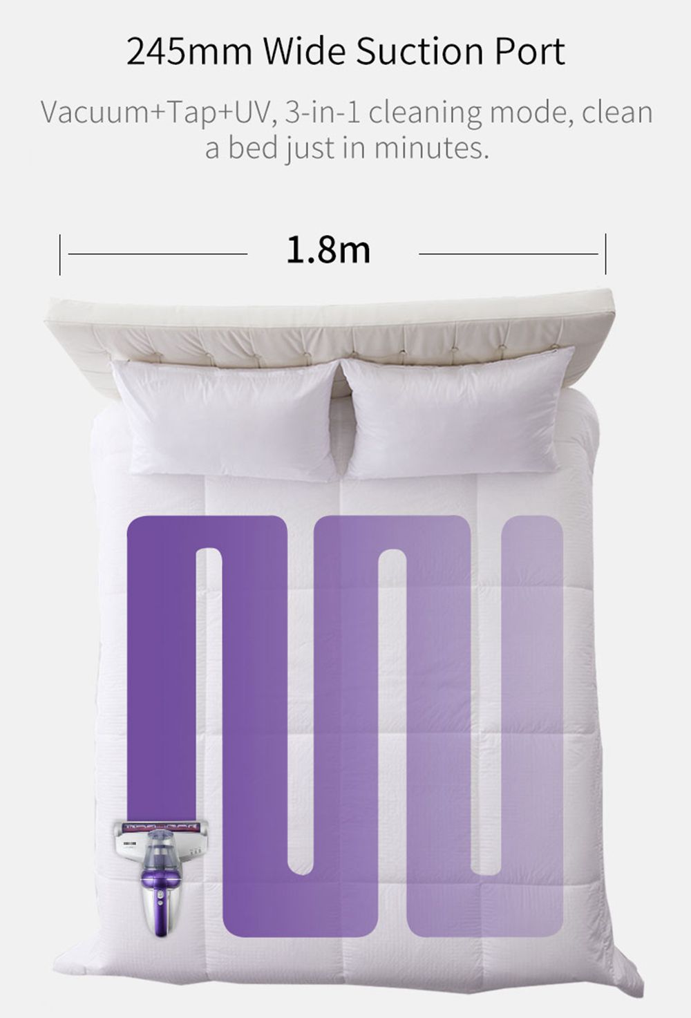 Refurbished JIMMY JV35 Handheld Anti-Mite Vacuum Cleaner High Temperature UV Acaricide 14Kpa Strong Suction 700W Power 5S Rapid Heating Dust Collector International Version from Xiaomi Youpin - Grey