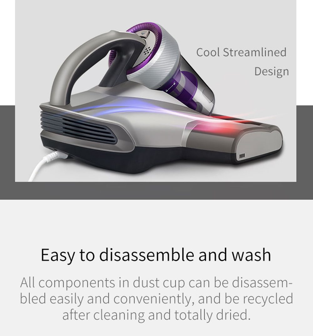 Refurbished JIMMY JV35 Handheld Anti-Mite Vacuum Cleaner High Temperature UV Acaricide 14Kpa Strong Suction 700W Power 5S Rapid Heating Dust Collector International Version from Xiaomi Youpin - Grey