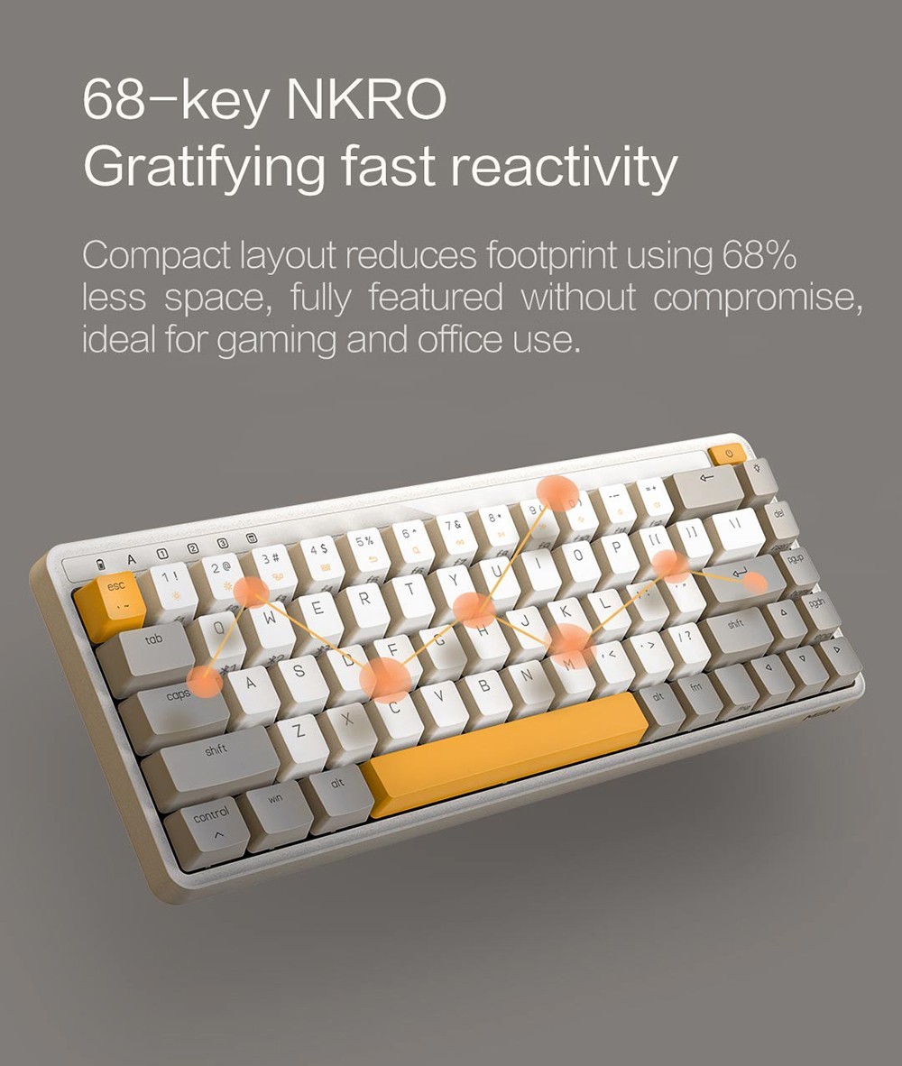 MIIIW ART Series K19 Three Modes Wireless Mechanical keyboard 68 Keys - Coffee Bean