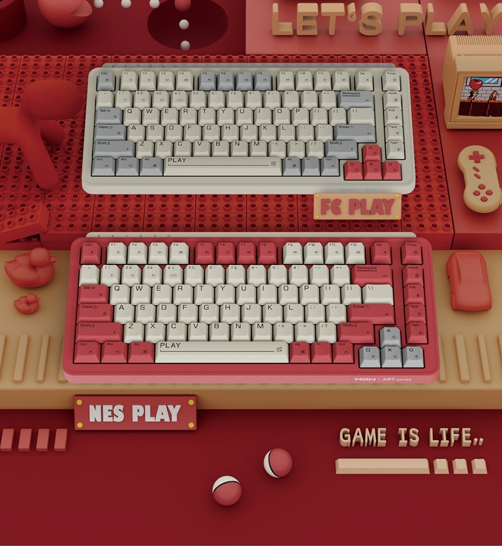 MIIIW Art Series Z830 Mechanical Keyboard 83 Keys Triple-mode - Red