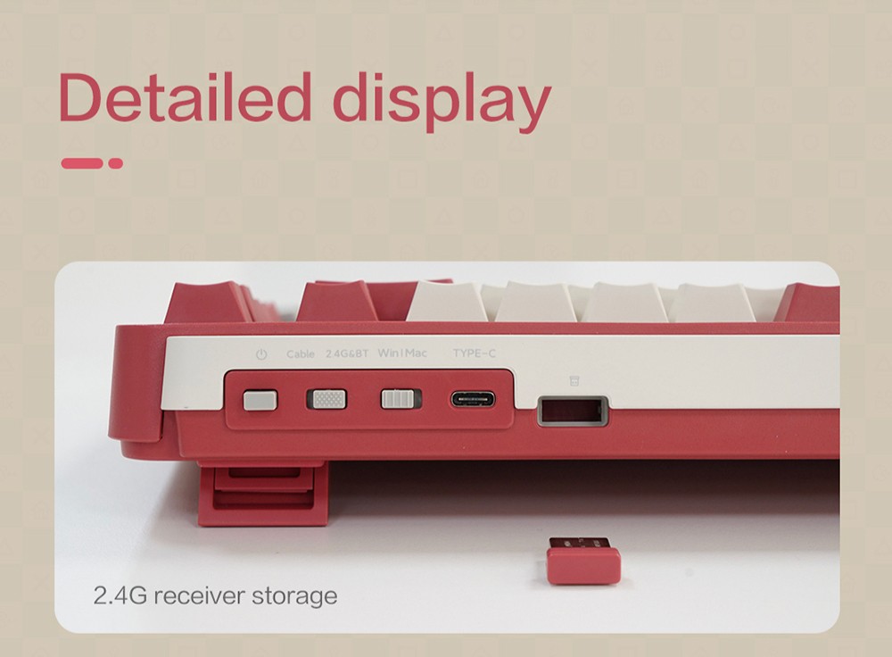 MIIIW Art Series Z830 Mechanical Keyboard 83 Keys Triple-mode - Red