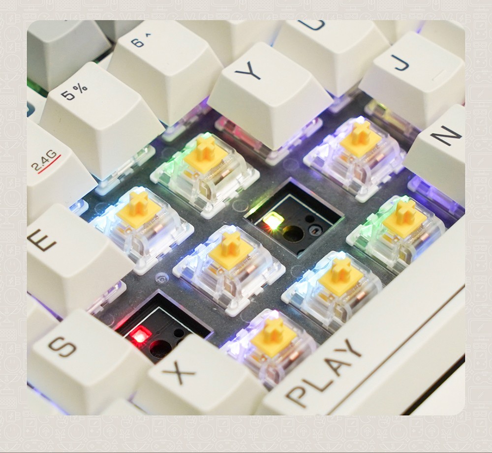 MIIIW Art Series Z830 Mechanical Keyboard 83 Keys Triple-mode - Red