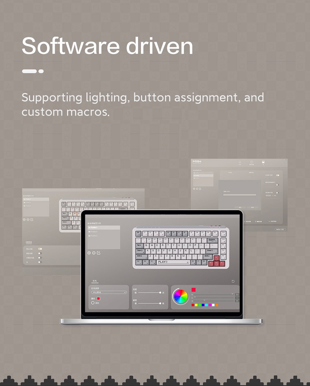 MIIIW Art Series Z830 Mechanical Keyboard 83 Keys Triple-mode - Red