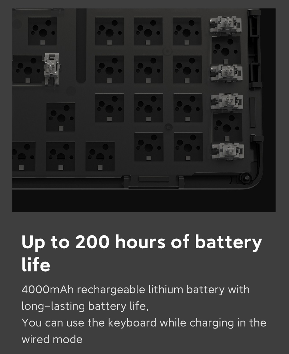 MIIIW BlackIO 83 Kailh Jellyfish Switch Triple Modes Mechanical Keyboard 83 Keys - Dark Purple