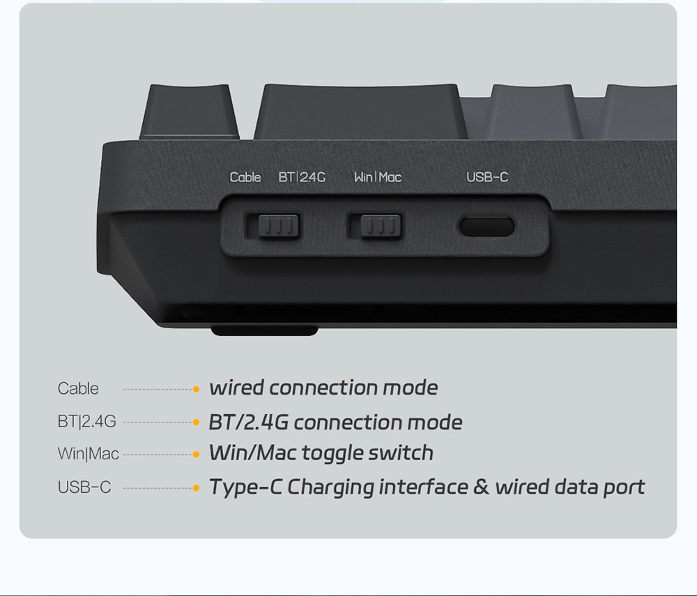 MIIIW POP Series Z680cc Mechanical Keyboard 68 Keys Three-mode - Gateron Blue Switch