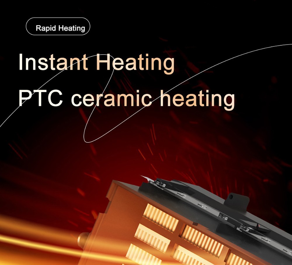 N7 Small Desktop 3D Simulated Charcoal Heater with Handle, 2-Speed Thermostat - EU Plug