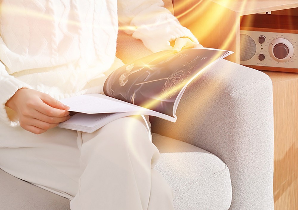 N7 Small Desktop 3D Simulated Charcoal Heater with Handle, 2-Speed Thermostat - EU Plug