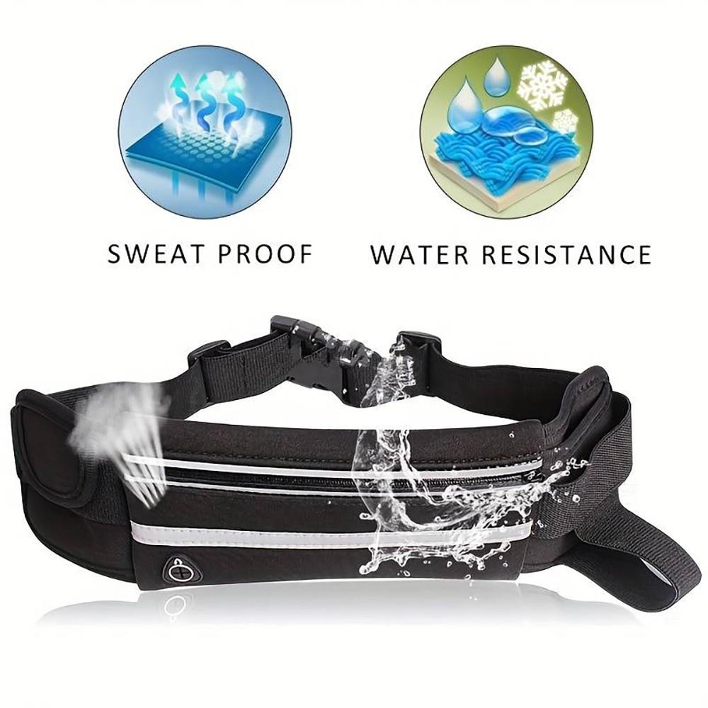 Outdoor Sports Waterproof Fanny Pack Running Belt Bag Waist Bag - Black
