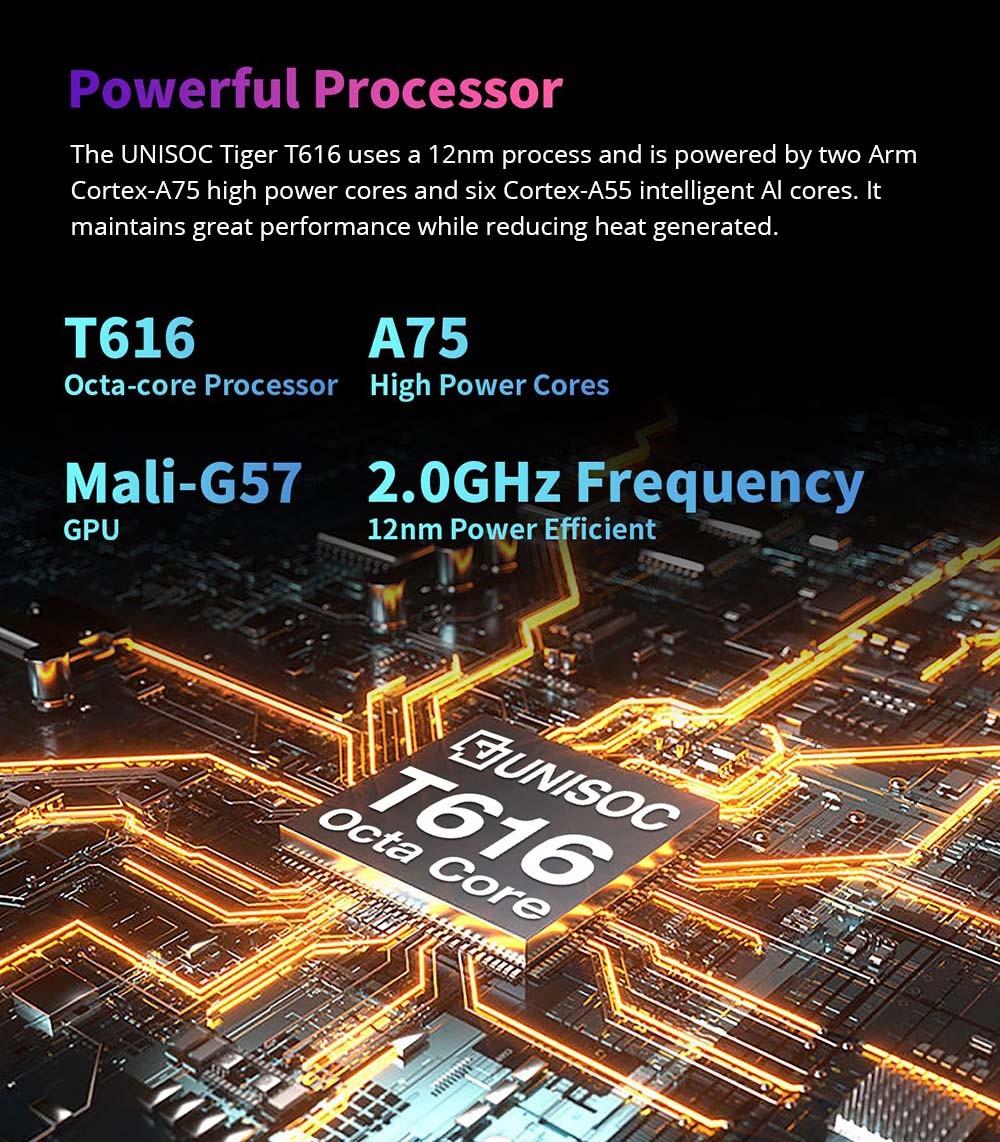 Teclast New T50 Tablet 10.95inch 2K Display, 16GB RAM 256GB ROM, 20MP Rear AF Camera 8MP Front Camera, Android 13