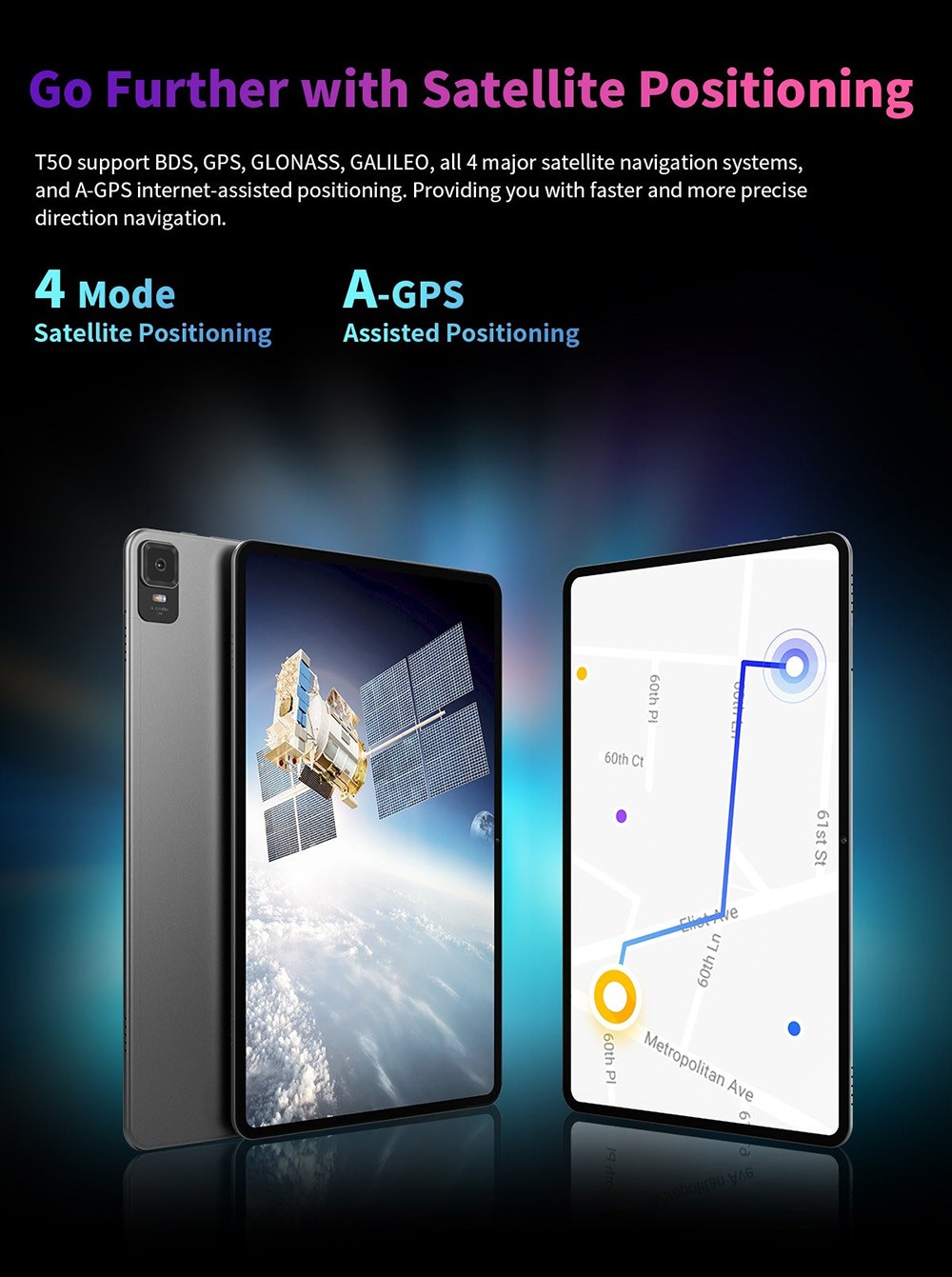 Teclast New T50 Tablet 10.95inch 2K Display, 16GB RAM 256GB ROM, 20MP Rear AF Camera 8MP Front Camera, Android 13