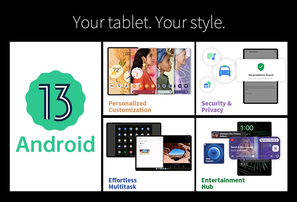 Teclast New T50 Tablet 10.95inch 2K Display, 16GB RAM 256GB ROM, 20MP Rear AF Camera 8MP Front Camera, Android 13