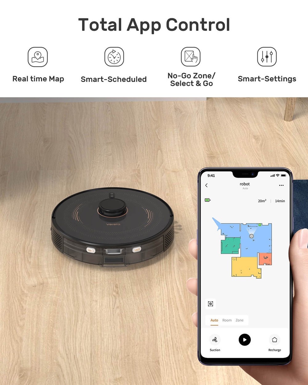 Verefa L11 Pro Robot Vacuum Cleaner, Self Emptying, 3000Pa Suction, LiDAR Navigation, 4L Dust Bag, Max 270 Mins Runtime, 70 Days Hands-Free Cleaning, App / Voice Control