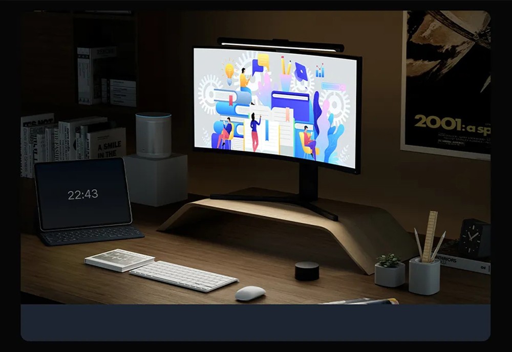 Xiaomi Mijia Smart Computer Monitor Light Bar 1S, Reading Light with 2700-6500K Dimming 2.4G Remote Control - Black