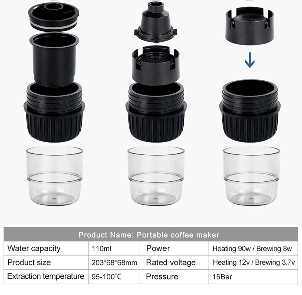 Yaoke Portable Automatic Espresso Capsule Coffee Machine Coffee Maker (with Heating Function)