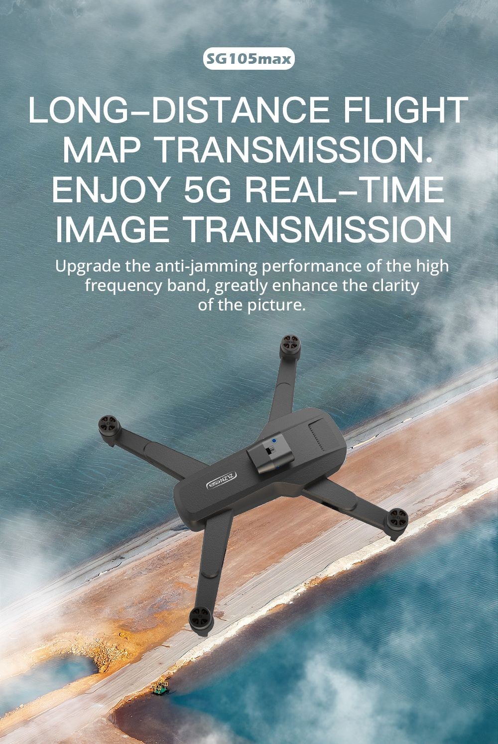 ZLL SG105 Max Brushless Motor Drone RC Drone GPS Foldable Quadcopter HD Camera,1 Battery