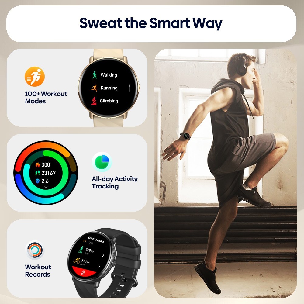 Zeblaze GTR 3 Pro Fitness Wellness Smartwatch 1.43'' Ultra HD AMOLED Display Voice Calling Health Monitoring, Sliver
