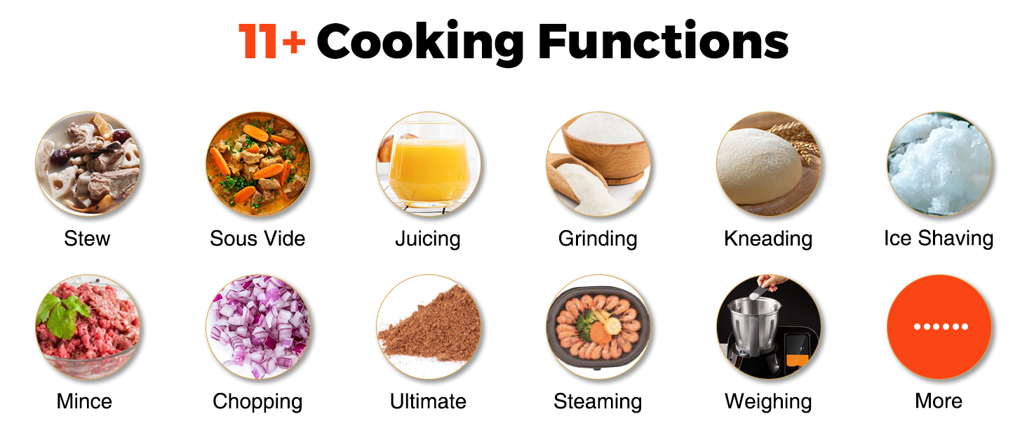 TOKIT Omni Cook Robot, All-in-1 Multi-Cooker, for Sous Vide, Knead, Chop, Steam, 7