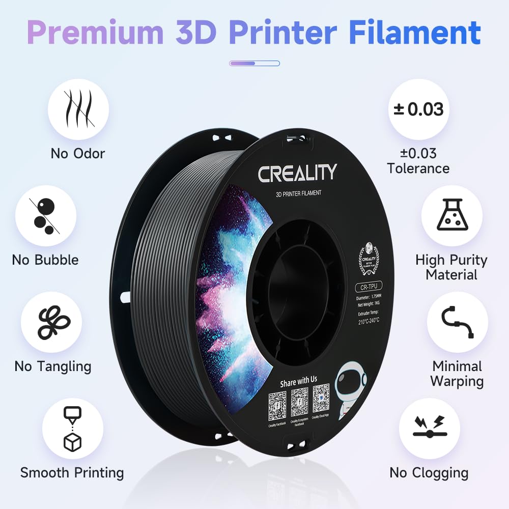 Creality CR Series TPU Filament 1.75mm 1KG - Black