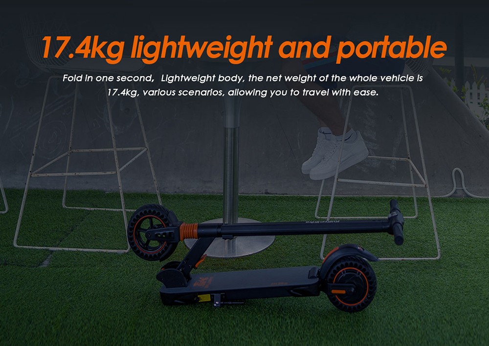 Kukirin S1 Pro 8 inch Solid Honeycomb Tire Folding Electric Scooter 350W Motor LED Display Screen 3 Speed Modes KUGOO S3 Pro - Black