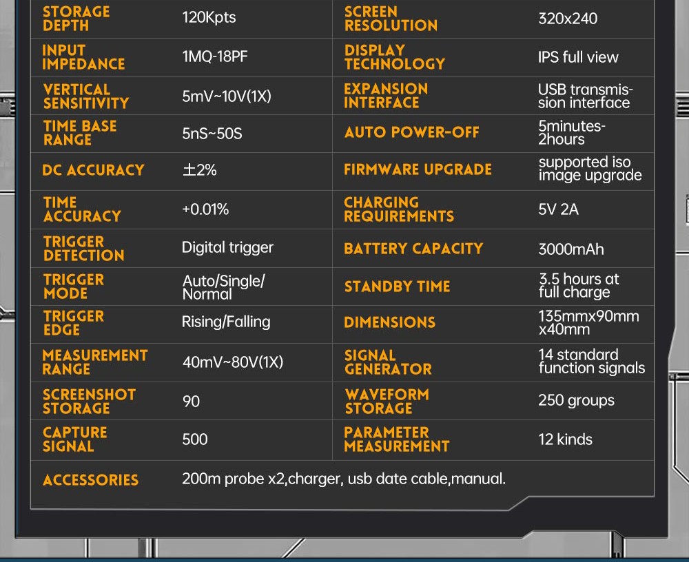 FNIRSI DPOX180H Digital Phosphor Oscilloscope 2 in 1 Dual-channel, 180MHz Bandwidth, DDS Signal Generator - Blue