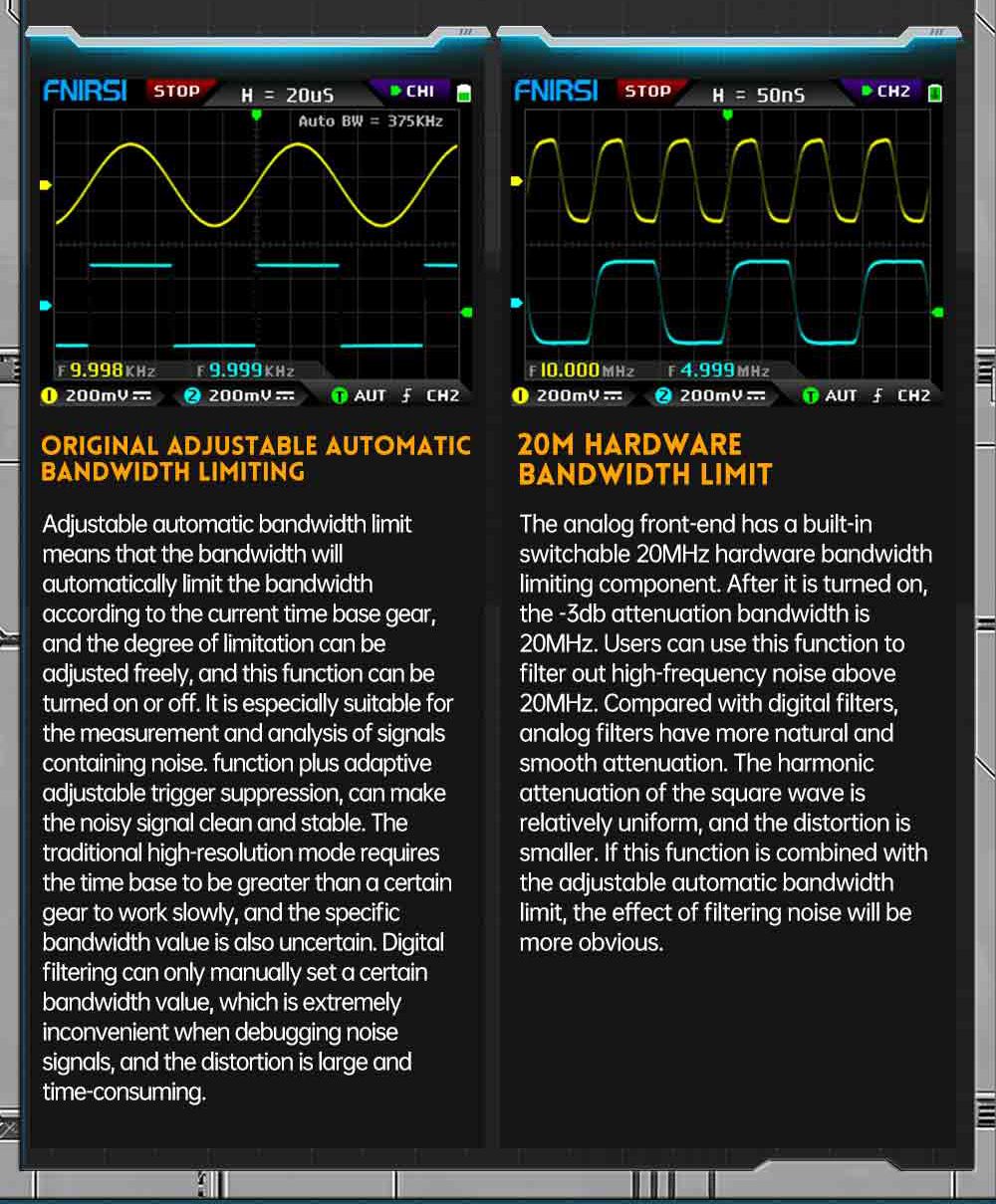FNIRSI DPOX180H Digital Phosphor Oscilloscope 2 in 1 Dual-channel, 180MHz Bandwidth, DDS Signal Generator - Yellow
