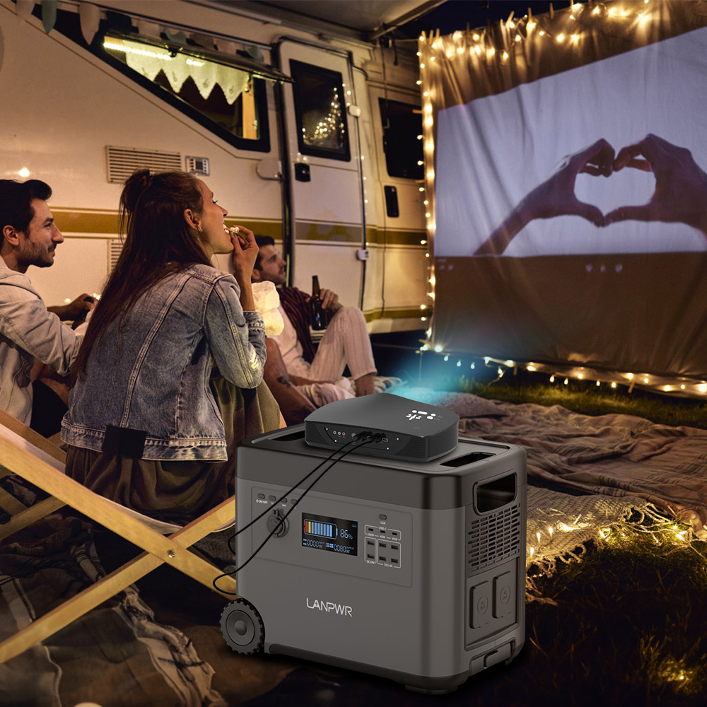 LANPWR 2500W Portable Power Station, 2160Wh LifePo4 Solar Generator, 15W Wireless Charging, 14 Outlets, 65 Mins AC Fast Charging, for Balcony Solar System, Camping, RV Trip, Outdoor Party, Home Use