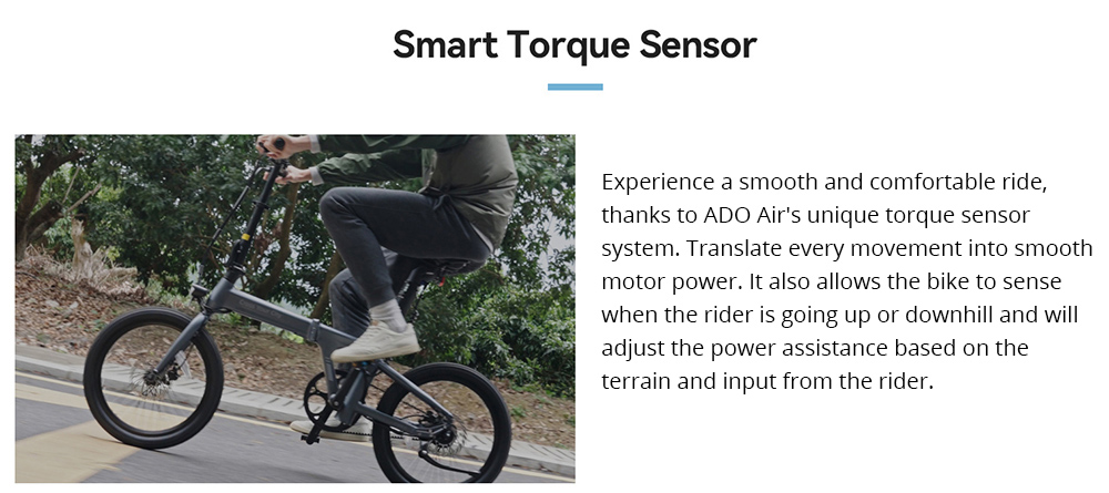 ADO A20 Air Folding E-bike 20 inch 36V 250W Motor 25km/h Max Speed 10Ah Samsung Battery 100km Range Torque Sensor IPX7 Waterproof IPS Color Display Carbon Belt Drive Dual Hydraulic Disc Brake- White