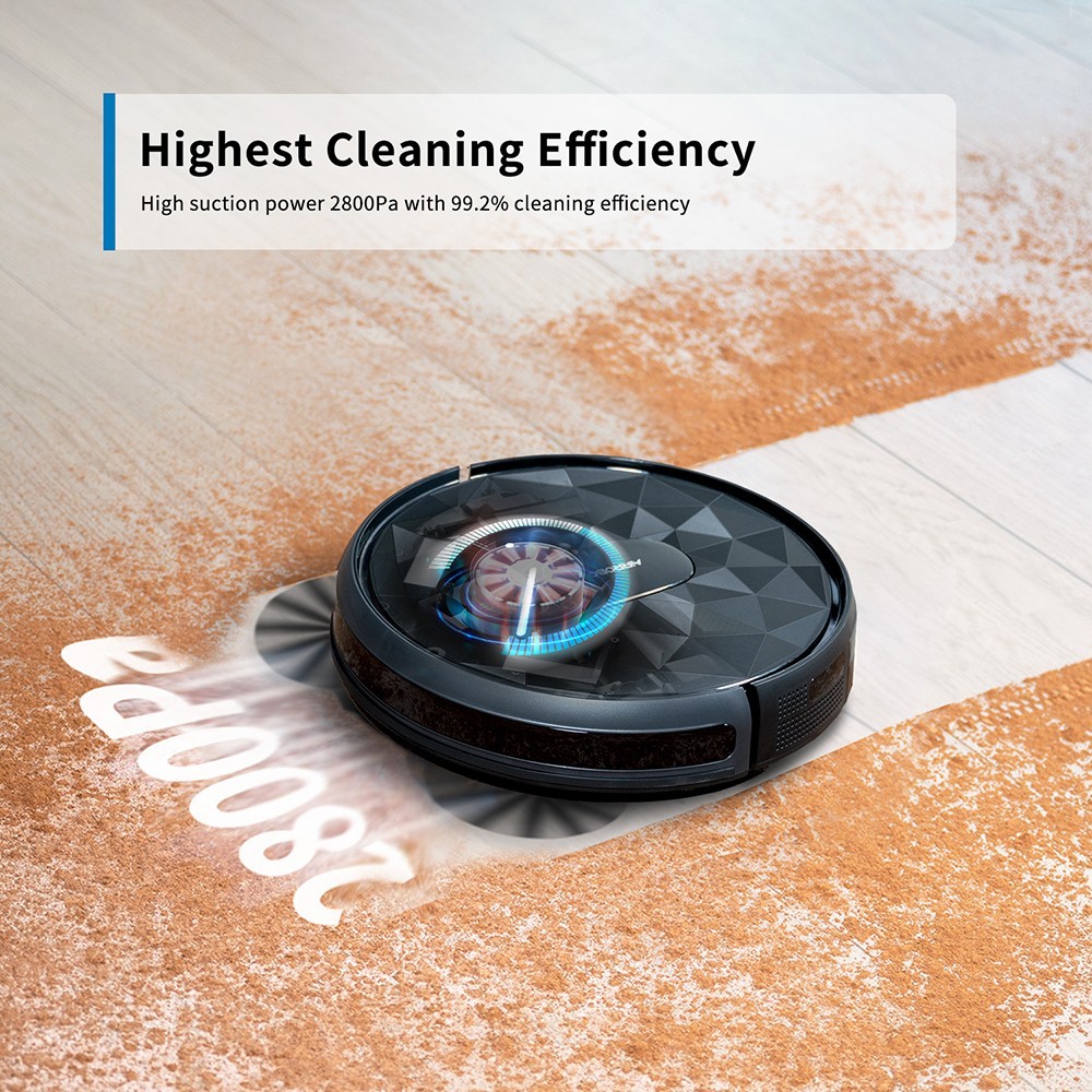 AIRROBO P20 Robot Vacuum Cleaner, 2800Pa Suction, 600ml Dustbin, Scraper Technology, 4 Cleaning Modes, Remote/App Control, Up to 120min Runtime - EU Plug