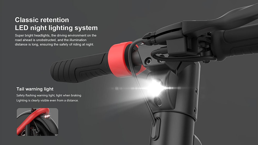 AOVO X11 Electric Scooter 10 inches Tires 450W Motor 36V 13Ah Detachable Battery 35km/h Max Speed 50km Range - Grey