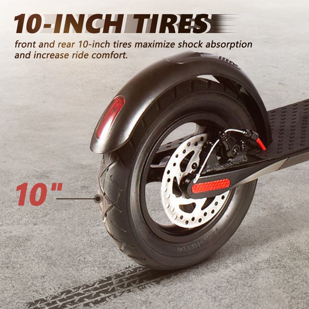 AOVO X8 Electric Scooter 10 inch Tire, 36V 10Ah Battery 350W Motor, 25km/h Max Speed 30-48km Range, 3 Speeds, Removable Battery, Black