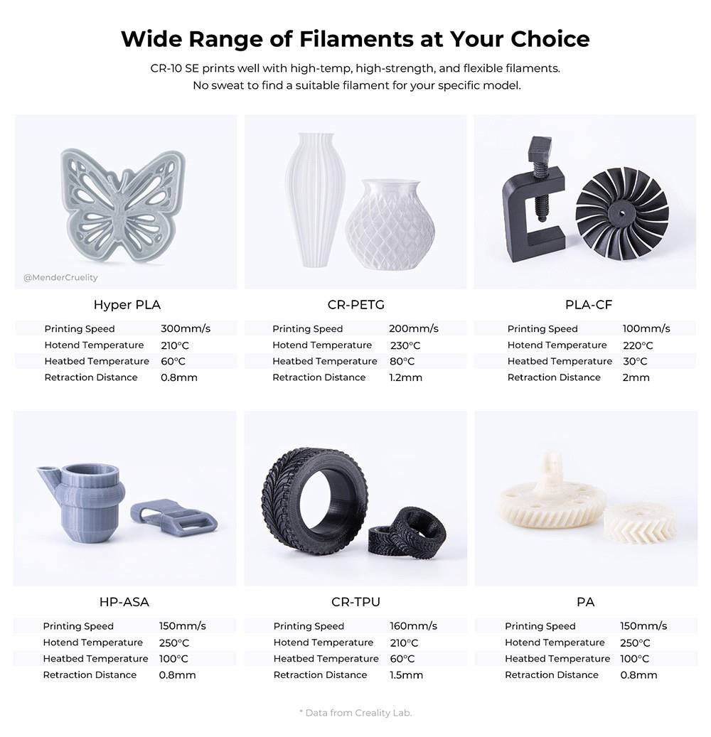 Creality CR-10 SE 3D Printer, Auto Leveling, 600mm/s Max Printing Speed, 4.3-inch Touch Screen, 220*220*265mm