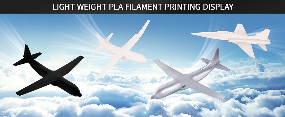 ERYONE 1.75mm Lightweight PLA 3D Printing Filament 1kg Black