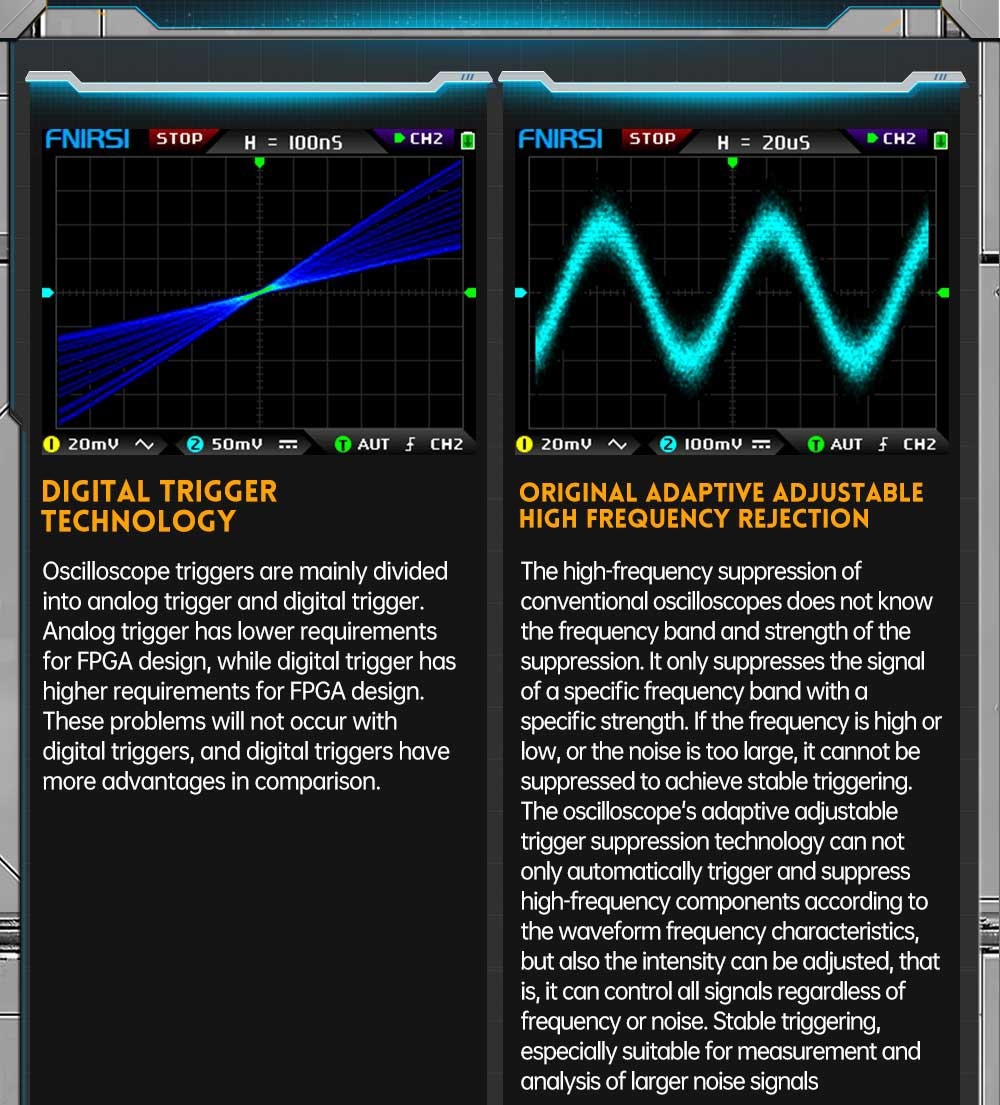 FNIRSI DPOX180H Digital Phosphor Oscilloscope 2 in 1 Dual-channel, 180MHz Bandwidth, DDS Signal Generator, US Plug - Yellow