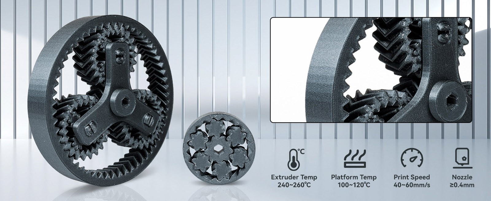 Flashforge 1.75mm ASA 3D Printing Filament 1kg Black