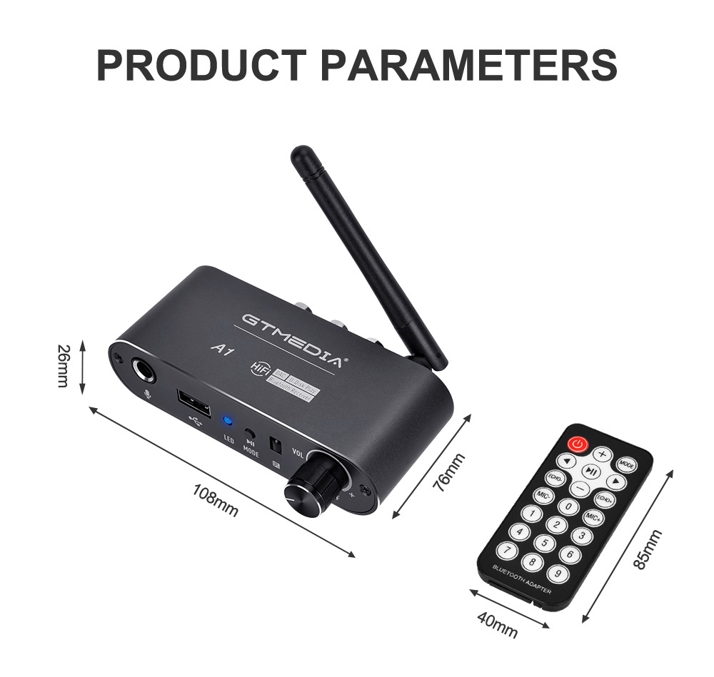 GTMEDIA A1 Bluthtooth 5.2 Audio Adapter Receiver Transmitter