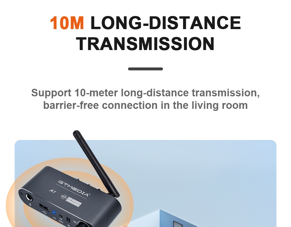 GTMEDIA A1 Bluthtooth 5.2 Audio Adapter Receiver Transmitter