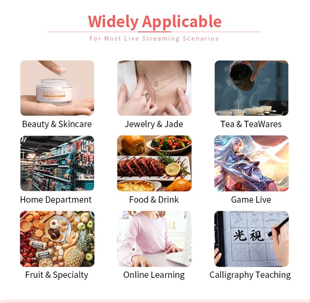 GUCEE HD88-2KAF Webcam, 28 LED Auto Focus HD 1080P 10x Digital Zoom for PC Streaming Conference - Black, EU Plug