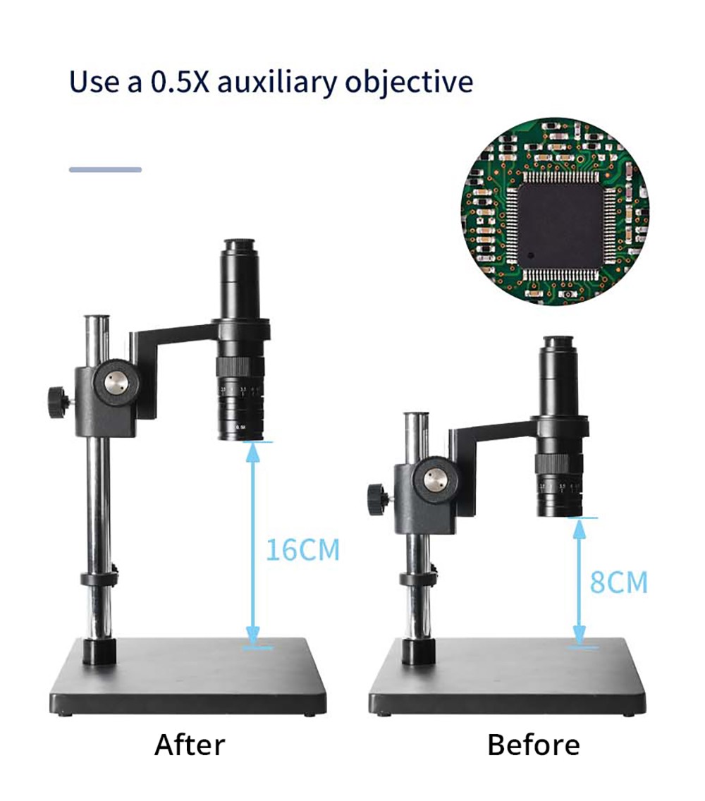 HAYEAR 0.5X Microscope Camera Objective Lens 42mm Mounting Thread for XDS-10A 120X/180X/300X Lens