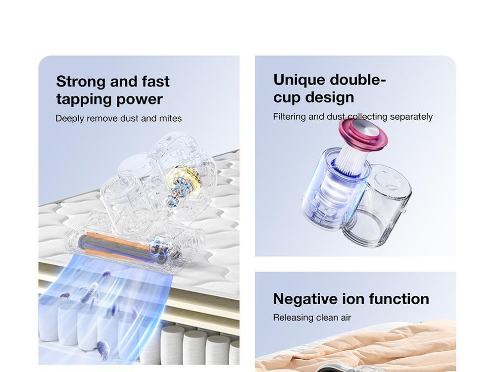 JIMMY BX6 Pro Double Cup Anti-Mite Vacuum Cleaner, 245mm Suction Inlet, 0.5L Dust Cup, Smart Dust Sensor, UV Sterilization Function, Ultrasound, LED Display