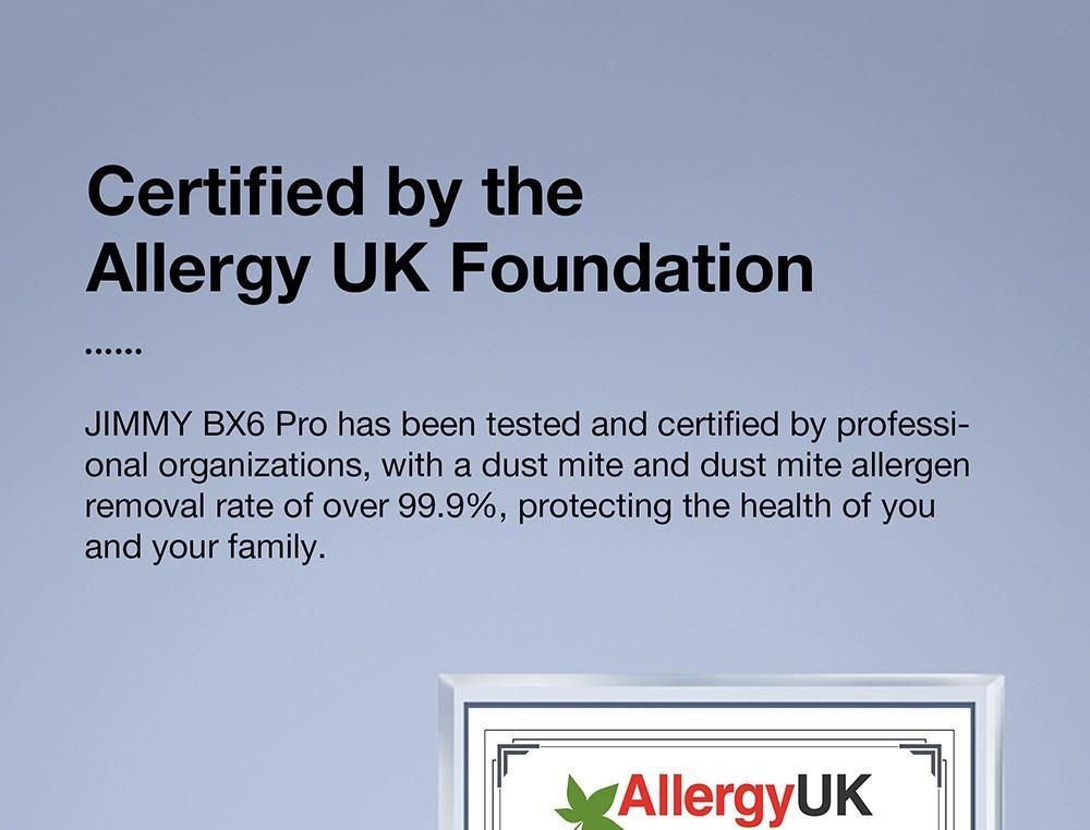 JIMMY BX6 Pro Double Cup Anti-Mite Vacuum Cleaner, 245mm Suction Inlet, 0.5L Dust Cup, Smart Dust Sensor, UV Sterilization Function, Ultrasound, LED Display