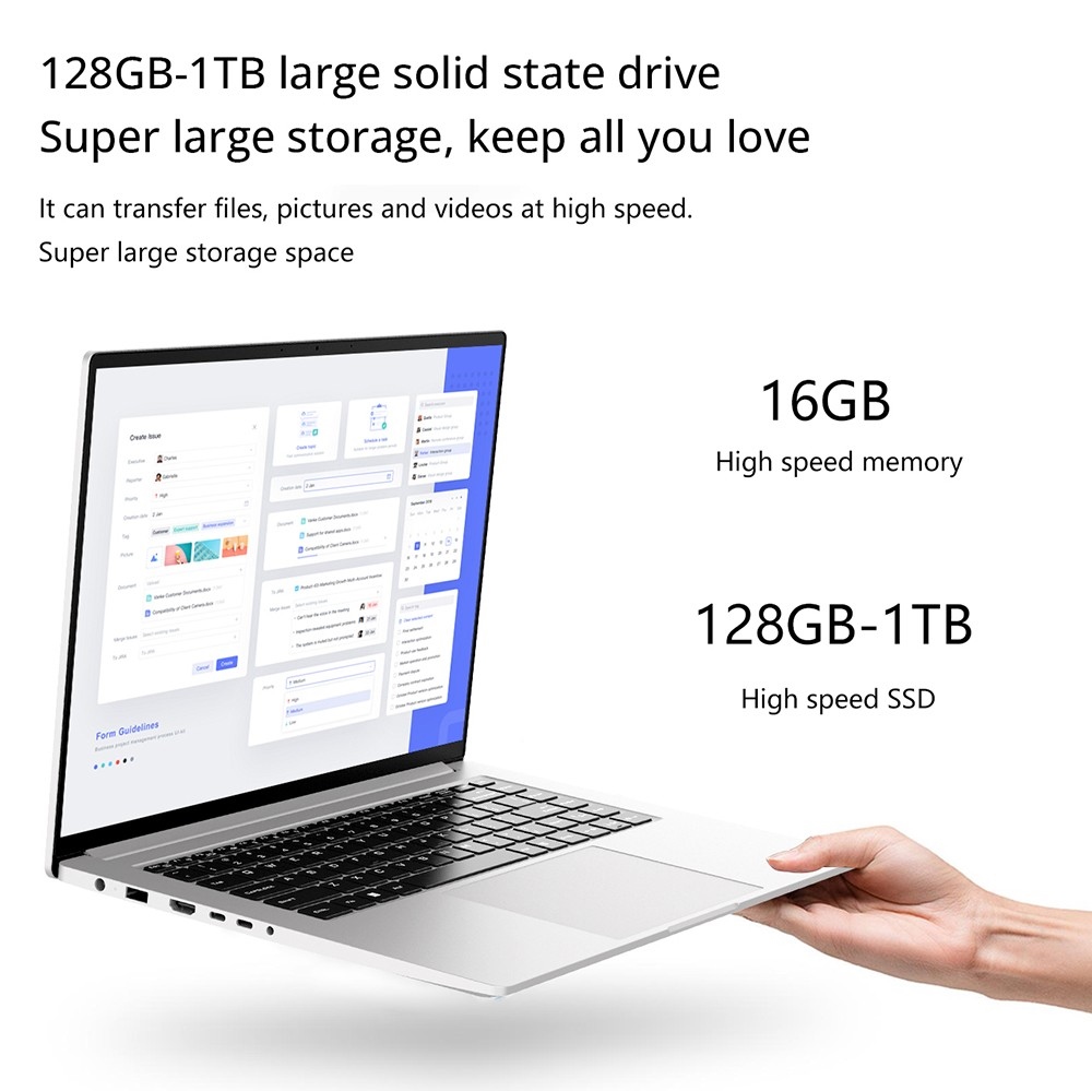 KUU A6 Laptop, Intel I7-12700H Windows 11 Pro 16GB DDR4 512GB SSD 2.5K IPS Display 2.4G/5G WiFi 6 Backlit Keyboard