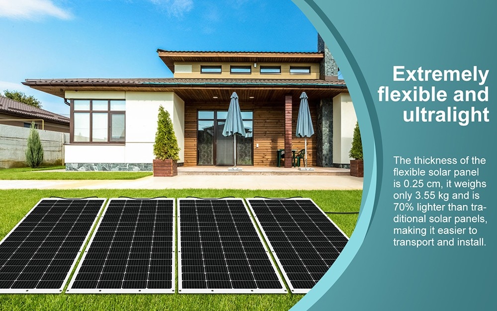 LANPWR 800W Balcony Power Plant with 4 x 200W Flexible Solar Panels, 23% Solar Conversion Efficiency, 99.80% Static MPPT Efficiency, WiFi Connection, IP67 Waterproof, Overvoltage Protection