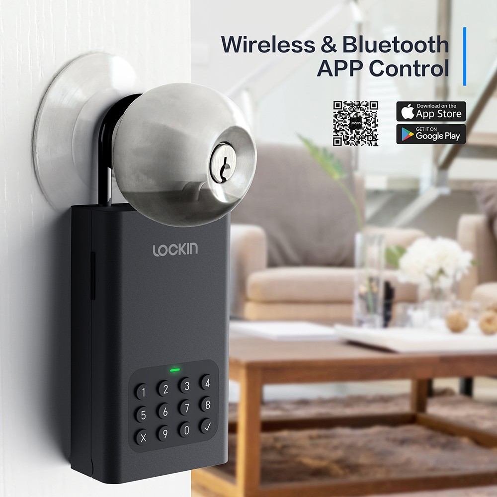 Lockin L1 Smart Lockbox, 30 Groups Password Capacity, Bluetooth & PIN Code Unlock, App Control