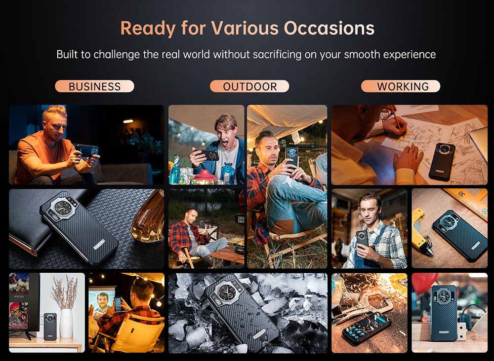 OUKITEL WP21 Rugged Smartphone, 12GB+256GB, 20MP Front Camera+64MP Rear Camera, 9800mAh Battery, 66W Fast Charging, 6.87 inch Screen, Android 12, Fingerprint Unlock