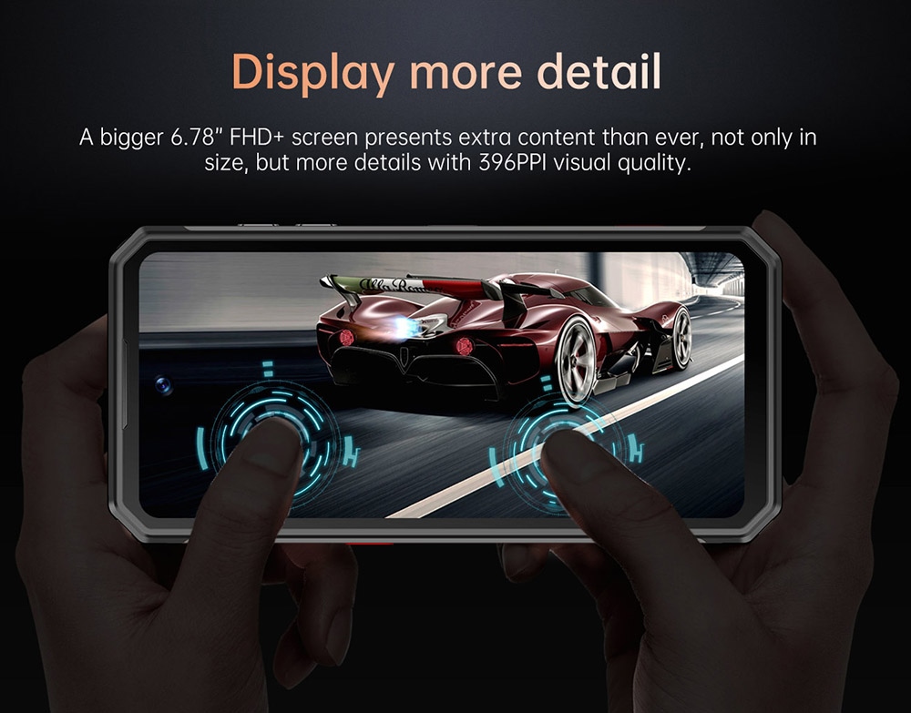 OUKITEL WP21 Rugged Smartphone, 12GB+256GB, 20MP Front Camera+64MP Rear Camera, 9800mAh Battery, 66W Fast Charging, 6.87 inch Screen, Android 12, Fingerprint Unlock